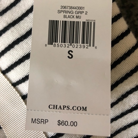 NWT Chaps Tie Front Striped Top - Picture 3 of 8